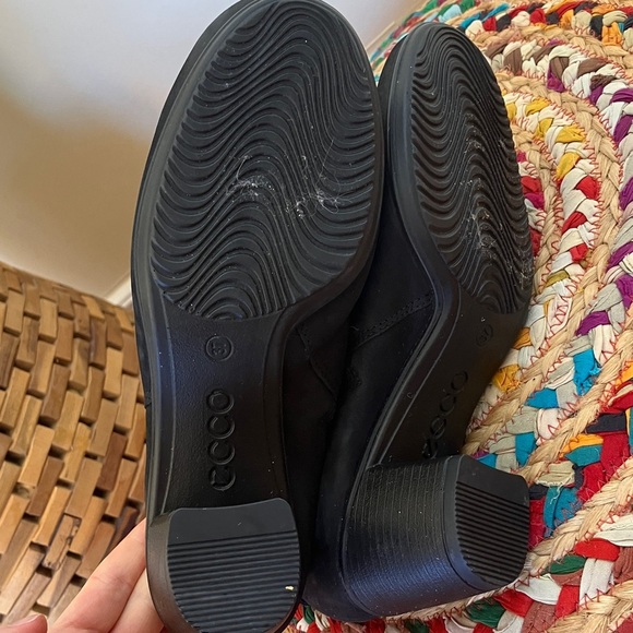 Ecco Leather Black Ankle Boots - Picture 4 of 5